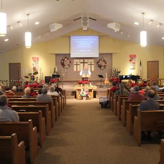 The sanctuary at Christmas