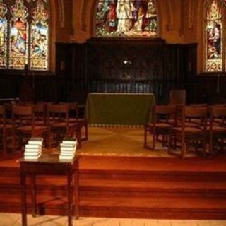 Chancel Setup for 8 AM Sunday Eucharist