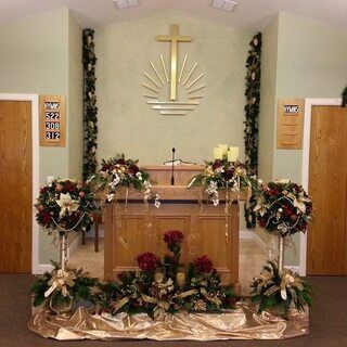 The sanctuary at Christmas