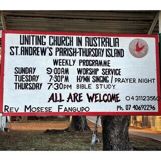 Torres Strait Thursday Island Uniting Church sign - photo courtesy of Christopher Winestock