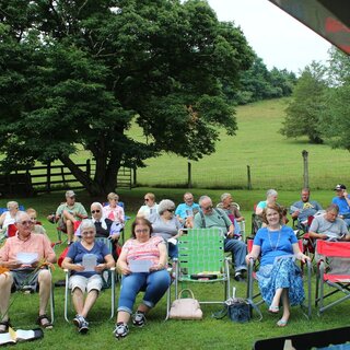 Annual Church Picnic - waiting for the Service to begin