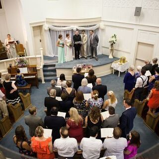 Wedding ceremony at First Christian’s sanctuary