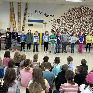 Prayer service the First Grade class