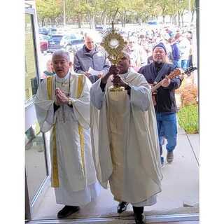 Eucharistic procession on Christ the king Feast at Assumption of the Blessed Virgin Mary Church