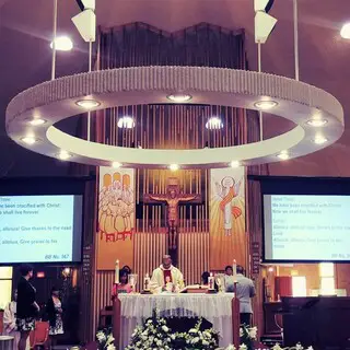 Sunday mass at St. Cecilia's church