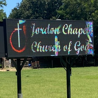 Jordon Chapel church sign on Highway 171 taken in August 2023 - photo courtesy of Harvey Behne