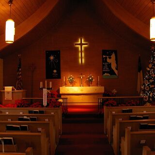 The sanctuary at Christmas