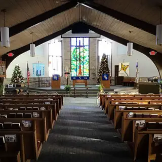 The sanctuary at Christmas