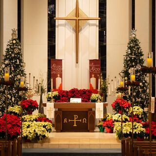 The sanctuary at Christmas