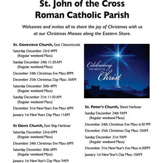 St John of the Cross Parish Mass Schedule Christmas 2023