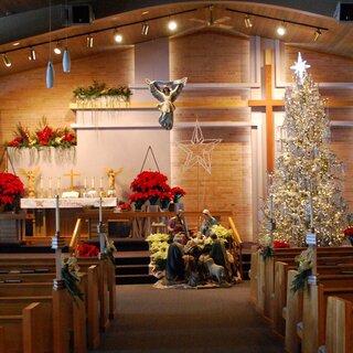 The sanctuary at Christmas