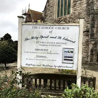 The Holy Spirit and St Edward Church sign