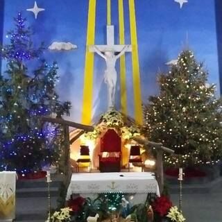 The altar at Christmas