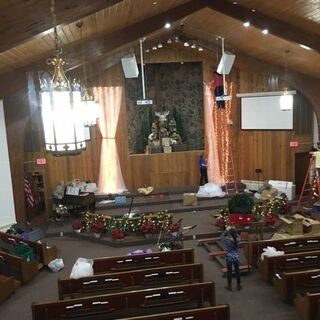 The sanctuary at Christmas