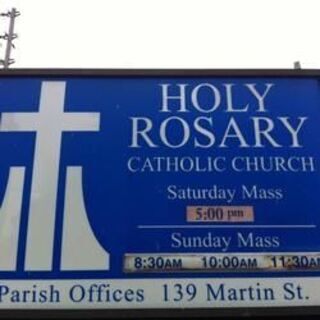 Holy Rosary church sign