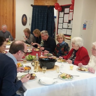 Fellowship meal in the inner hall