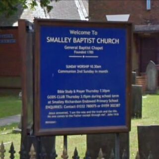 Smalley Baptist Church sign