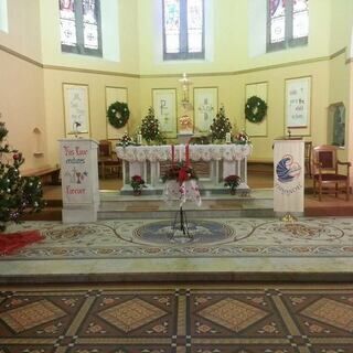 The altar at Christmas