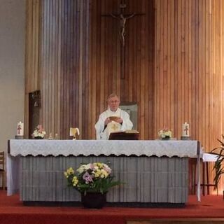 Fr. Kevin O'Rourke celebrating mass in St. Joseph's