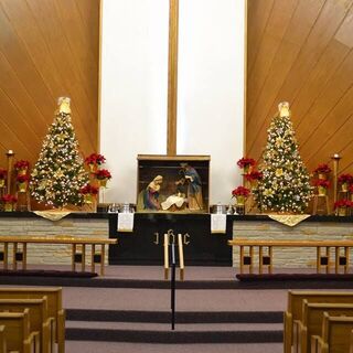 The sanctuary at Christmas