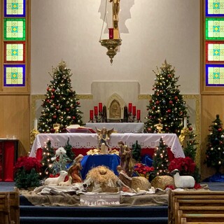 The altar at Christmas - photo courtesy of Matt McGrath