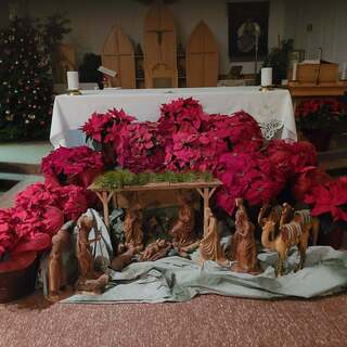 The altar at Christmas