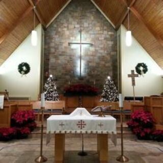 Inside Ascension Lutheran Church at Christmas