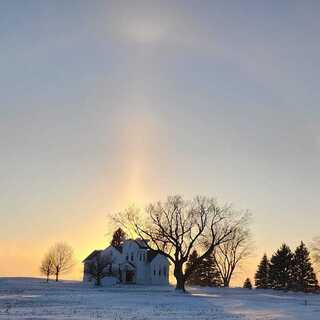 Sheldon Church of the Brethren in winter - photo courtesy of Karin L Evans