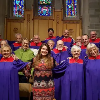 Our Church choir with our choir director and organist, Kat Tomaszewski