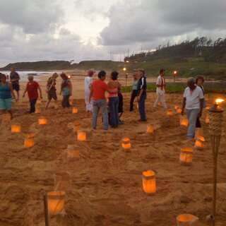 Annual New Year's Eve labyrinth at Kealia Beach