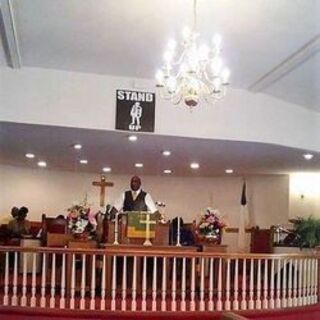 Sunday worship at Glovers AME Church