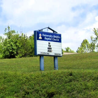 University Heights Baptist Church sign