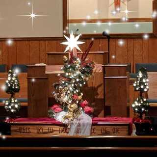 The sanctuary at Christmas