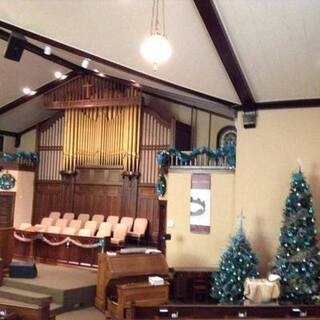 The sanctuary decorated for Christmas 2013