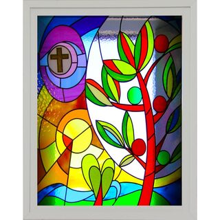 Creation stain glass window