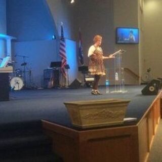 Pastor Lauren Saalfeld bringing the Word at WOW Faith Church