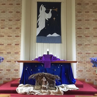 The altar at Christmas