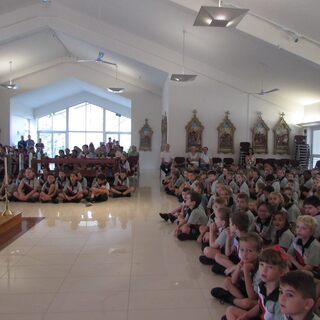 Holy Cross School Ash Wednesday Mass in Holy Cross Church