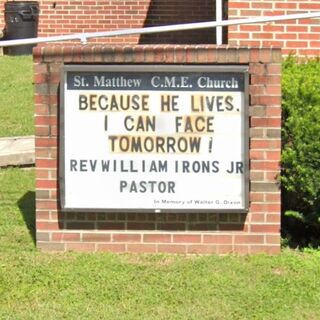 St. Matthews CME Church sign