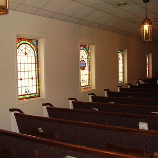 The sanctuary - photo courtesy of Laws Stained Glass Studios, Inc.