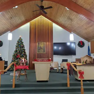 The sanctuary at Christmas