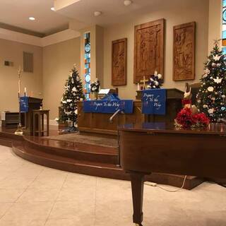 The altar at Christmas