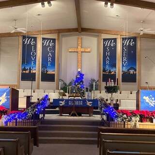 The sanctuary at Christmas