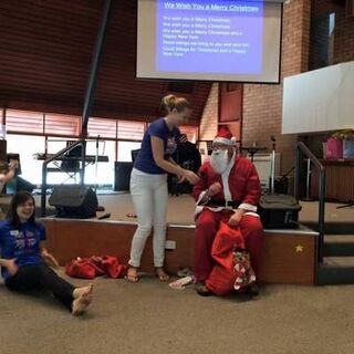 Santa visiting Springwood Baptist