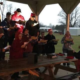 The choir singing at the Stoutsville Christmas tree lighting