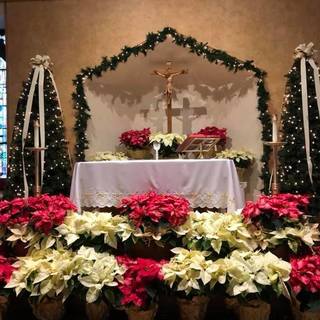 The altar at Christmas