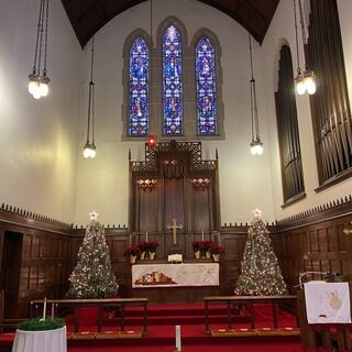 The altar at Christmas