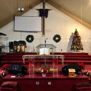 The sanctuary at Christmas