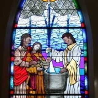 St. Thomas Stained Glass Window-Baptism