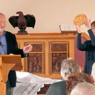 Church Elder Marilyn Fenn Receiving the Eco Congregation Award